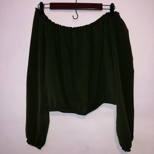 green off the shoulder top